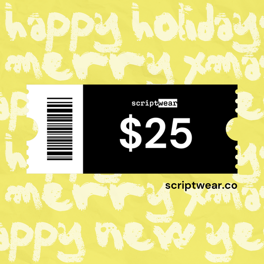 $25 Scriptwear Happy Holidays Digital Gift Card