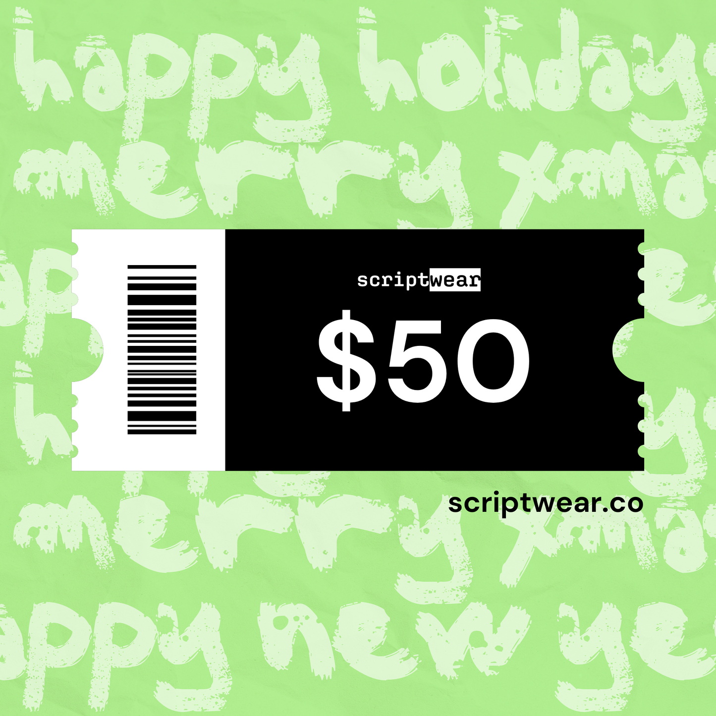 $50 Scriptwear Happy Holidays Digital Gift Card